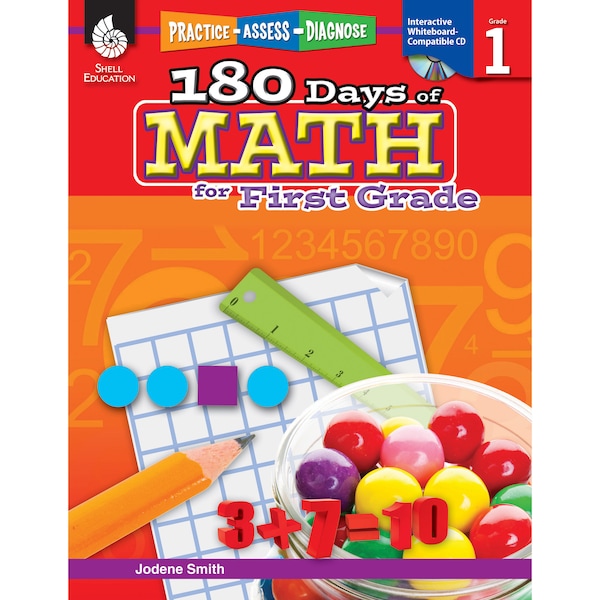 Shell Education 180 Days of Math Book, Grade 1 50804 - main